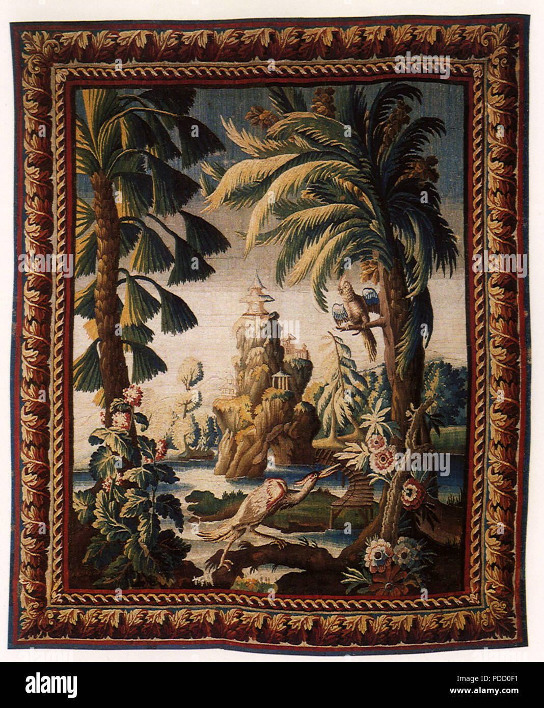 Grün mit Palmen, Aubusson,. Stockfoto