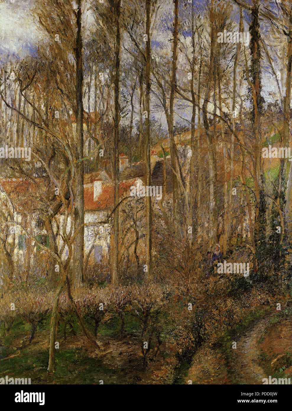 Bäume und Gehäuse, Pissarro, Camille, 1877. Stockfoto