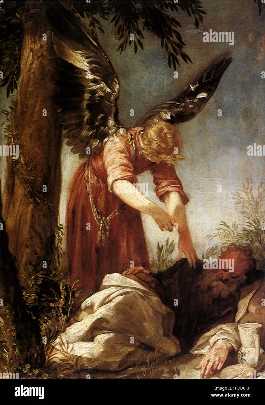 Ein Engel erwacht der Prophet Elia, Escalante, Juan-Antonio de Fr,. Stockfoto
