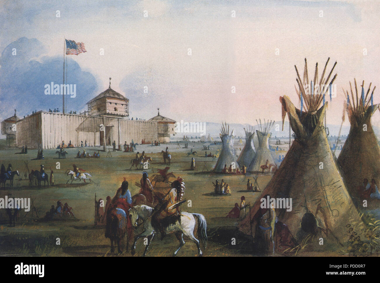 Sioux an Ft. Laramie 1837, Miller, Alfred Jakob, 1837. Stockfoto
