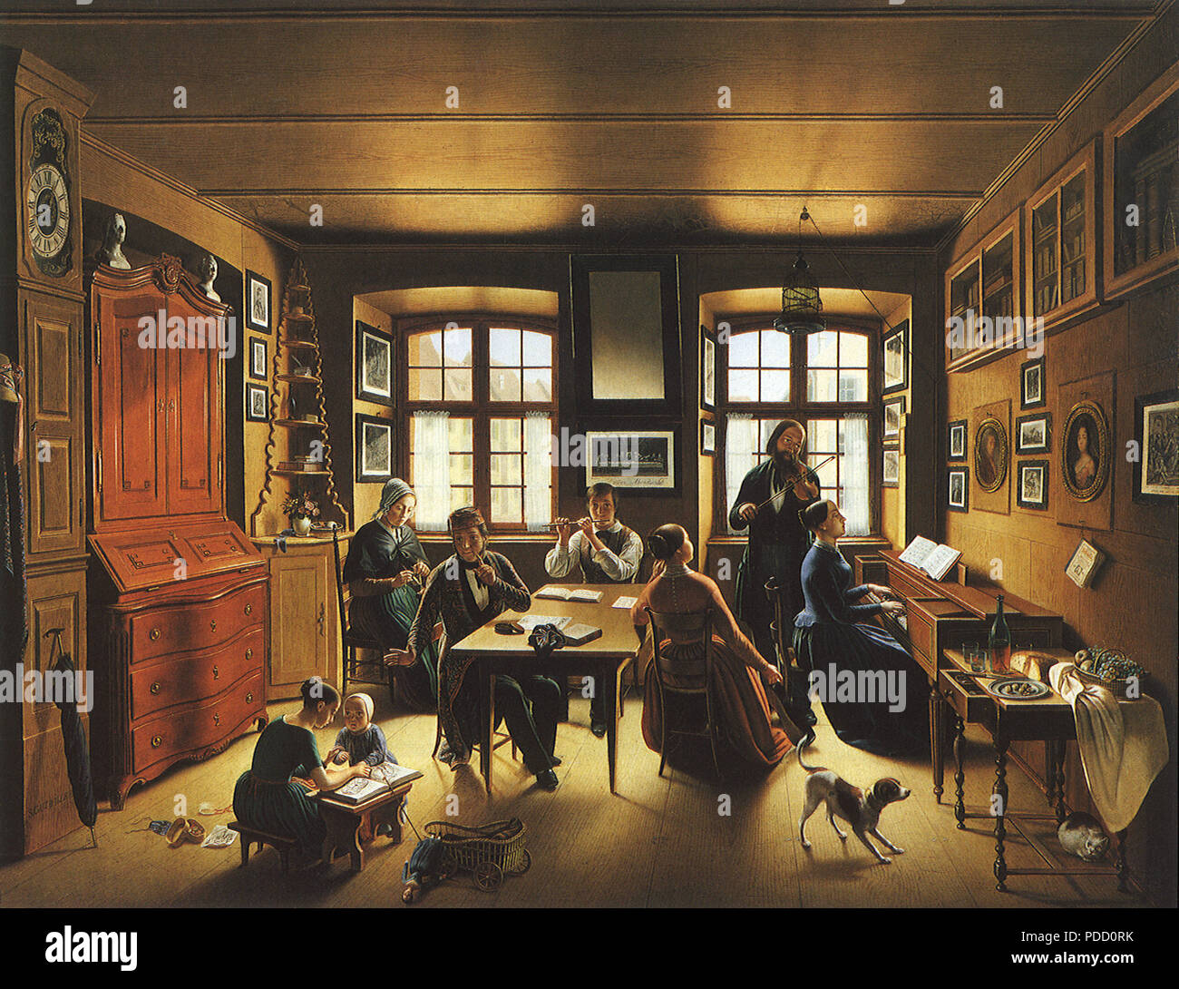 Familie Konzert, Gutzwiller, Sebastian, 1849. Stockfoto