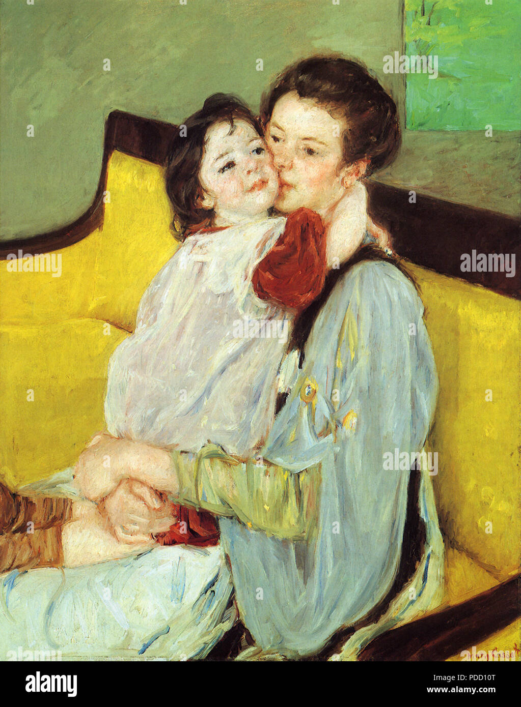 Mutter und Kind umarmen, Cassatt, Mary,. Stockfoto