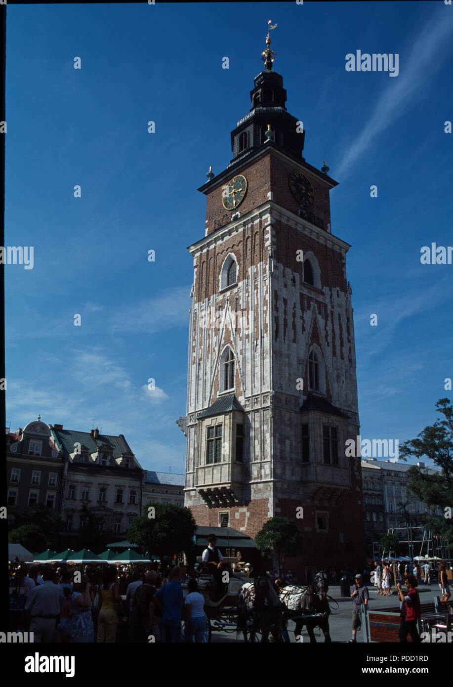 Rathaus turm in Krakau in Polen Stockfoto