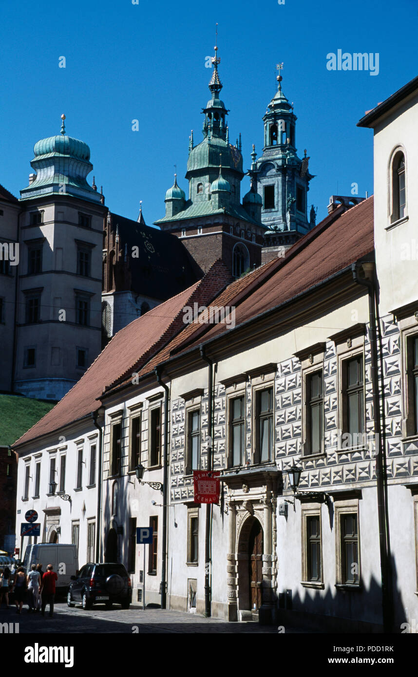 Renaissance Häuser in Krakau in Polen Stockfoto