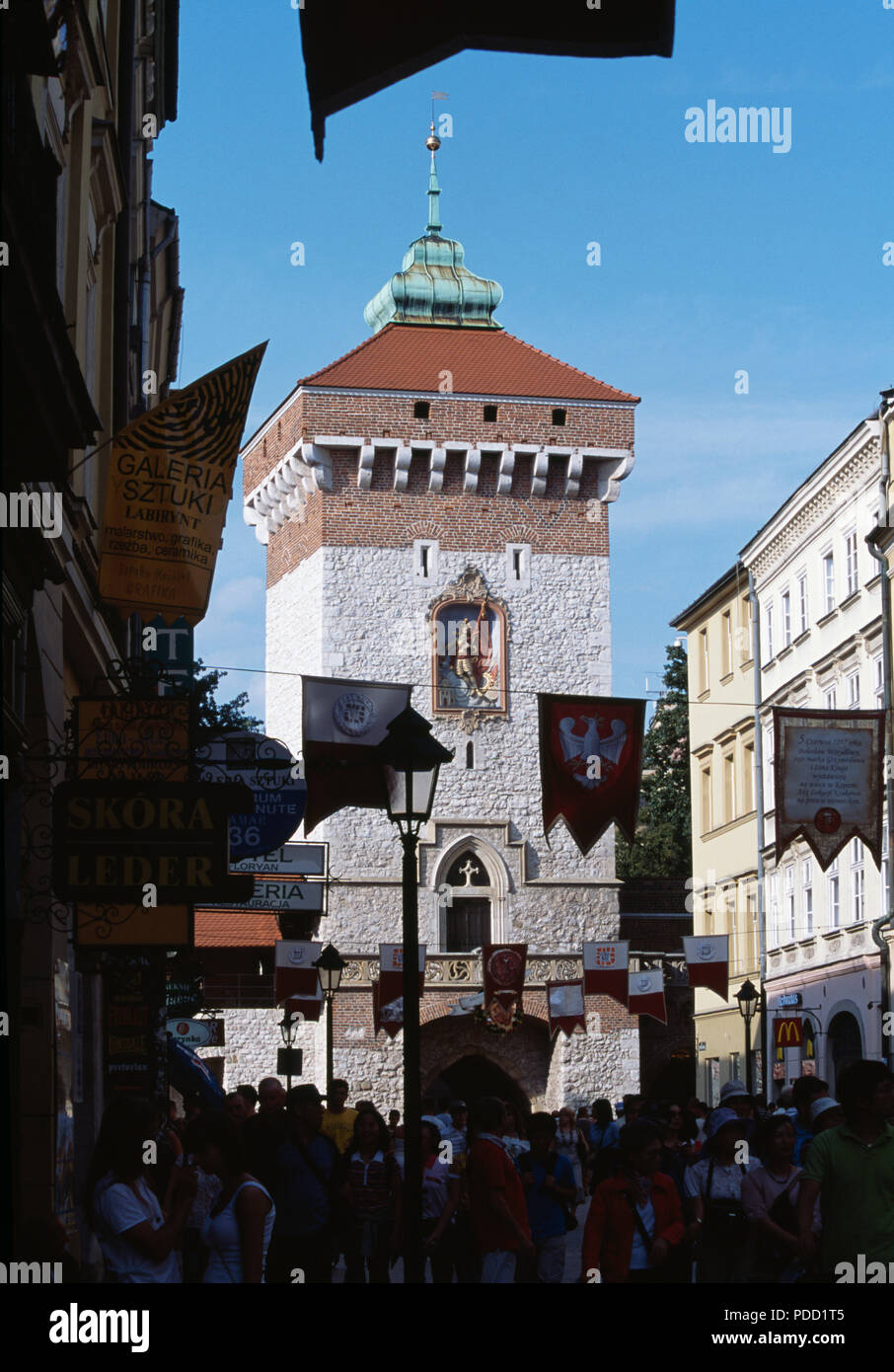 Der Florian Gate in Krakau in Polen Stockfoto
