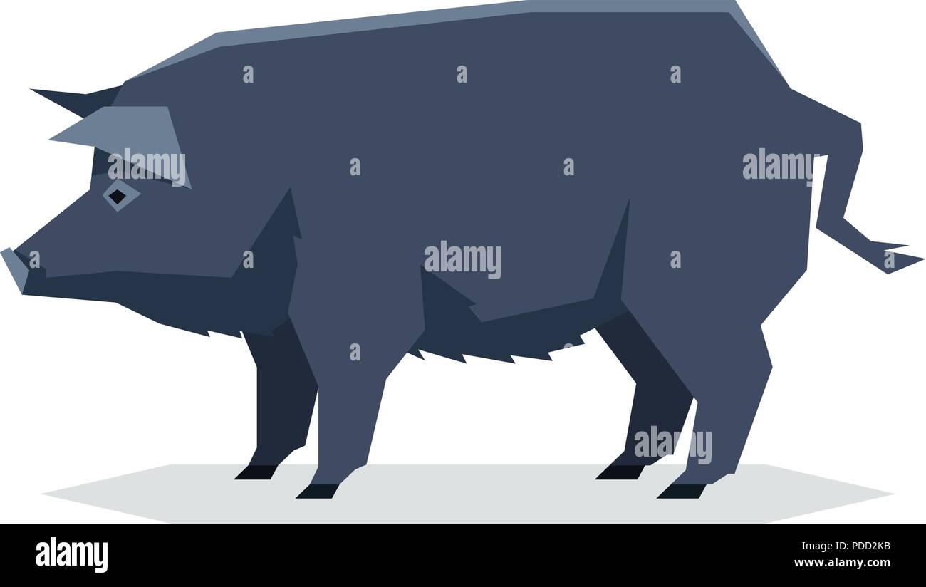 Flache geometrische Guinea Hog Stock Vektor