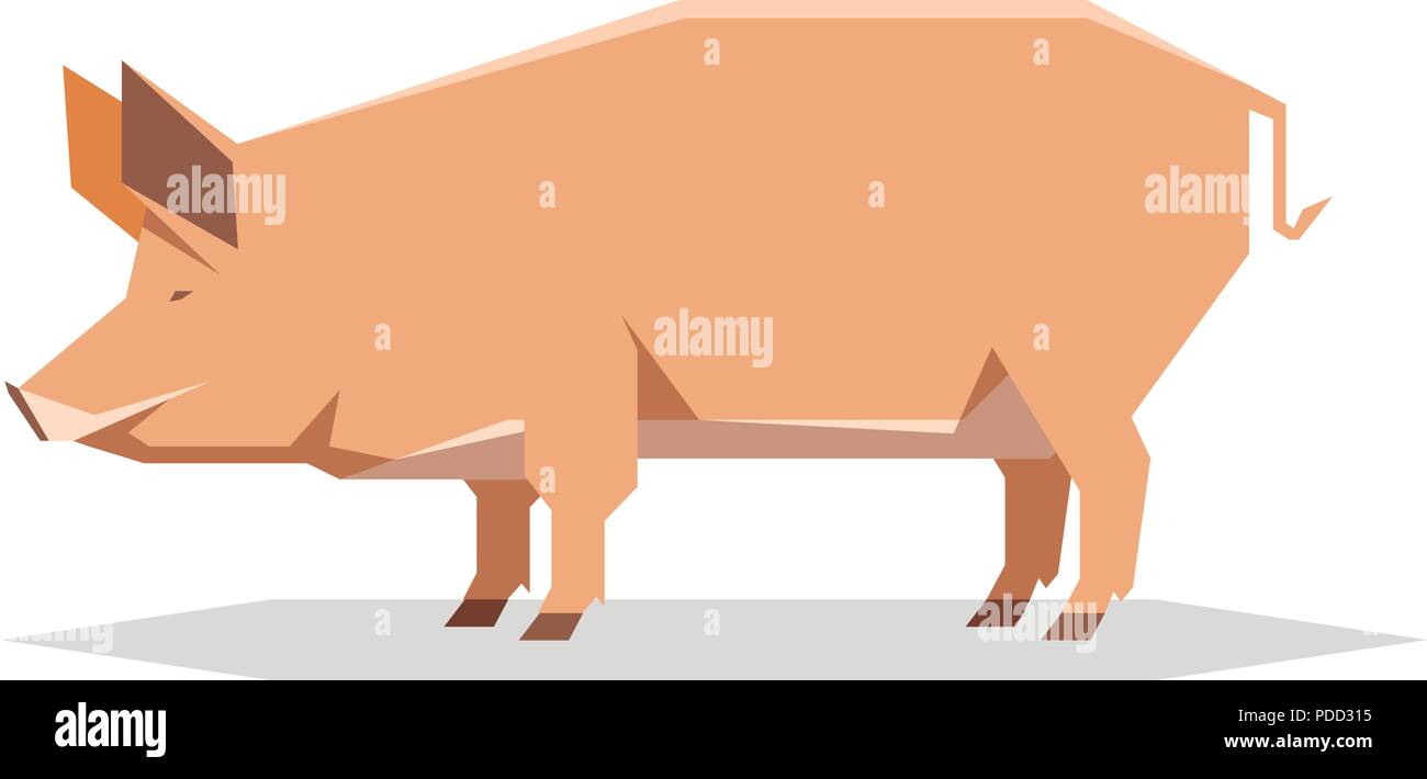 Flache geometrische Tamworth Schwein Stock Vektor