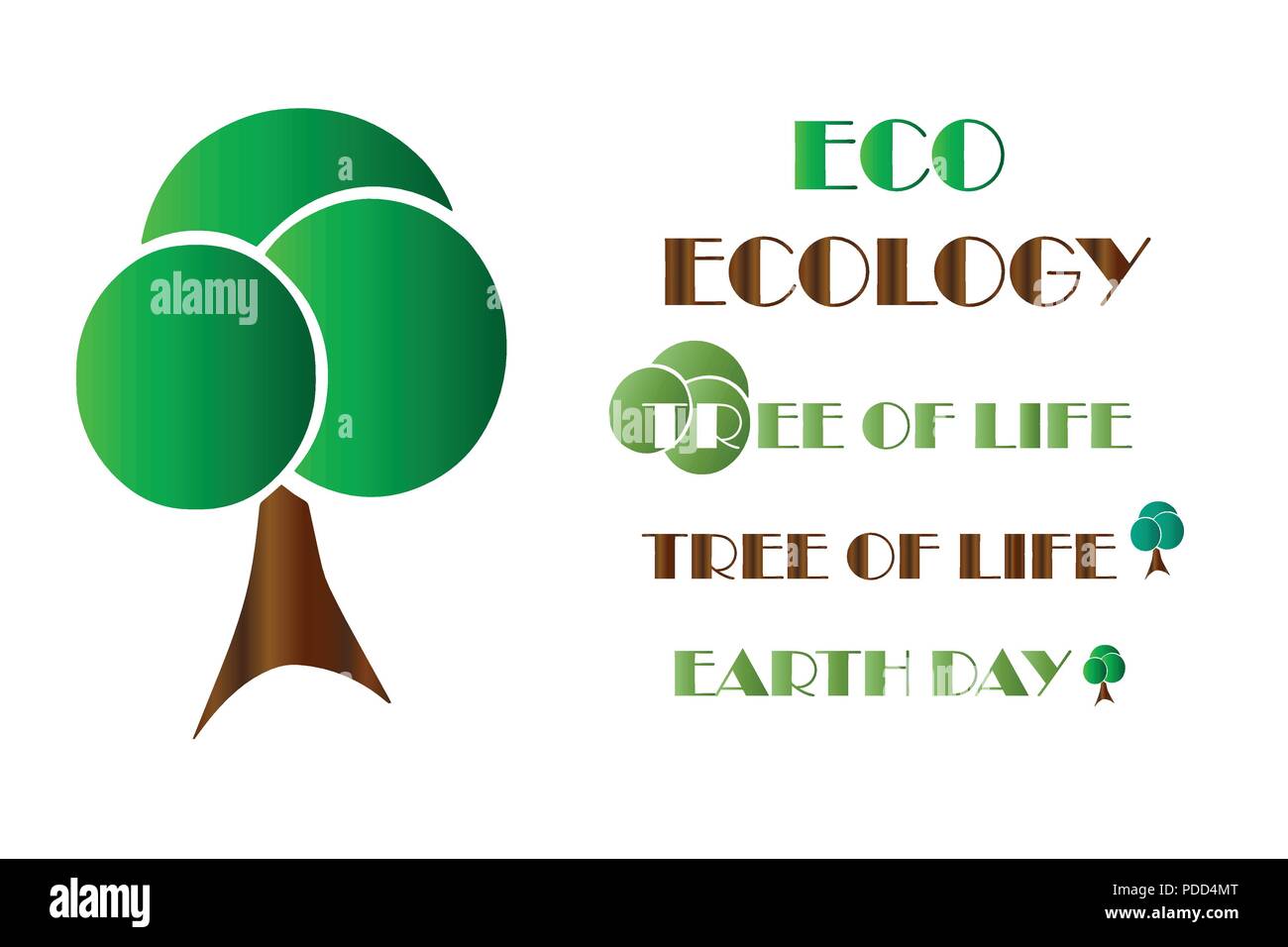 Ökologie Logo - Baum Vektor - Tag der Erde - Baum des Lebens - umweltfreundliche Konzept Stock Vektor