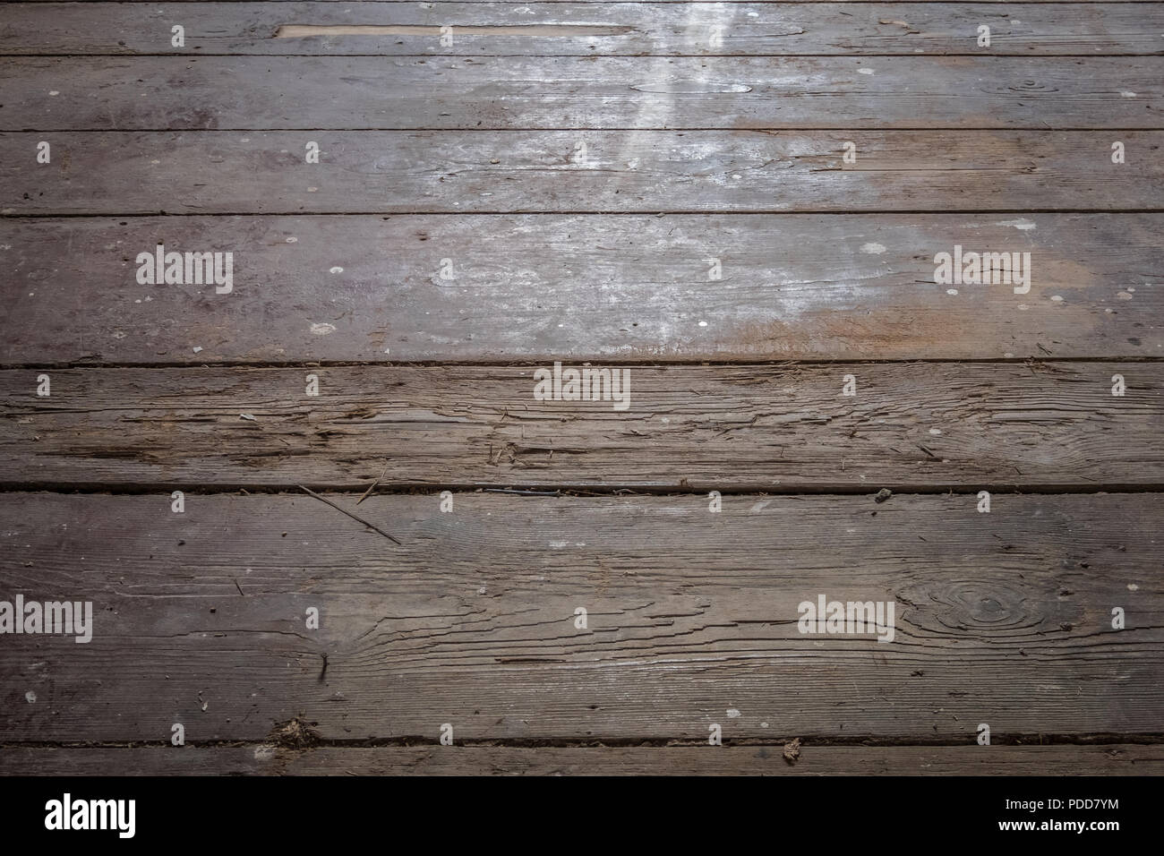 Alte Holzböden/Dielen in der alten Wohnung Zimmer - Bau Konzept - Stockfoto