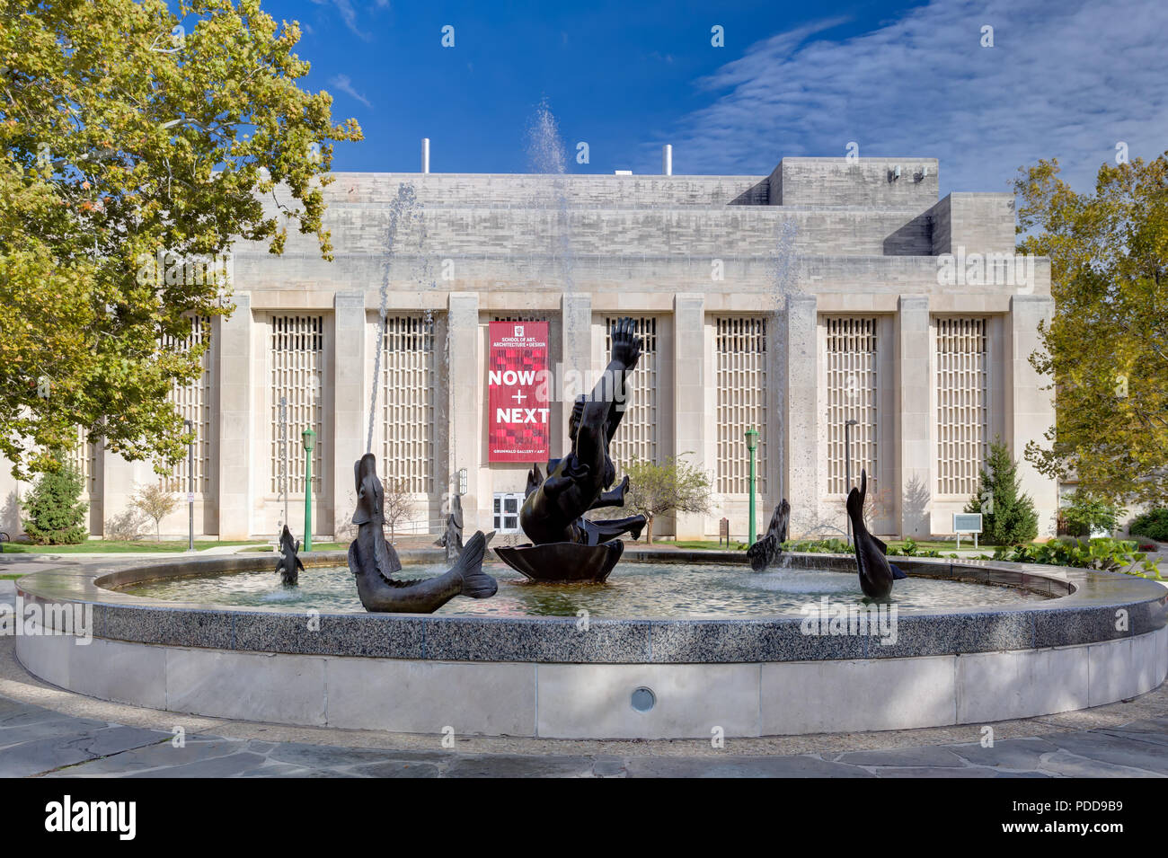 BLOOMINGTON, IN, USA - 22. Oktober 2017: Geburt der Venus Brunnen bei Showalter Plaza an der Indiana University. Stockfoto
