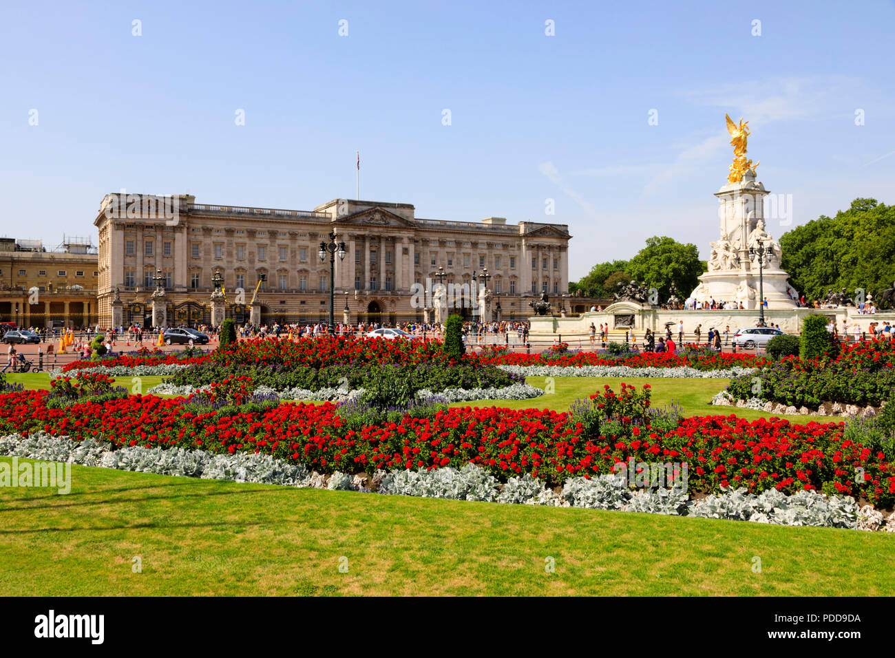 Ihre Majestät Königin Elizabeth II Royal Residence, Buckingham Palace, Westminster, London, England Stockfoto
