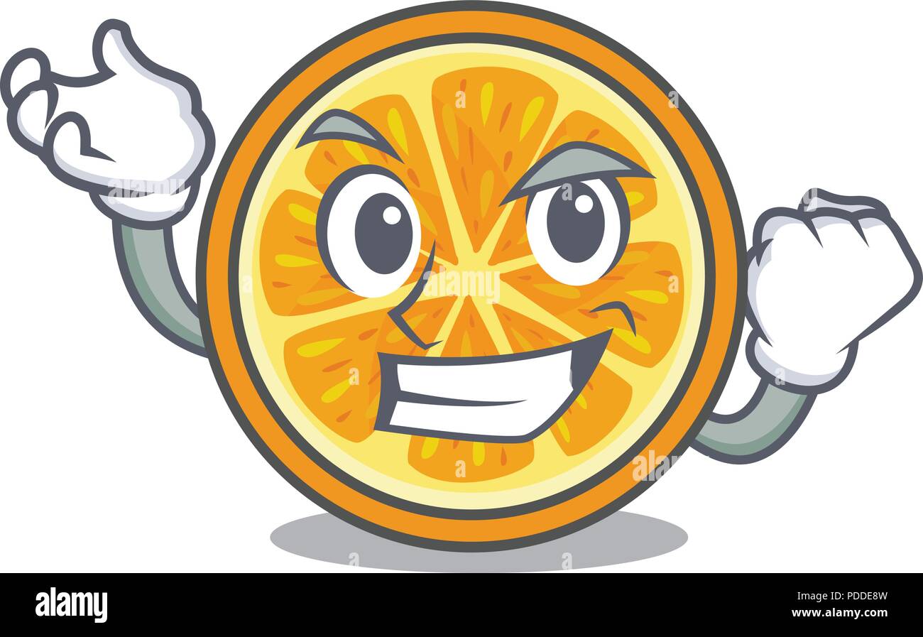 Erfolgreiche orange Charakter Cartoon Stil Stock Vektor