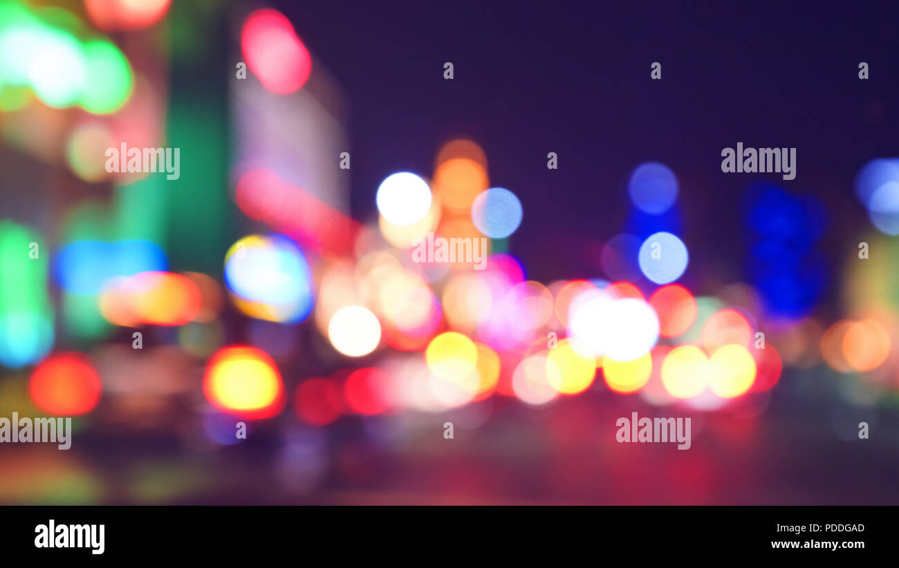 Verschwommen Lichter der Stadt in der Nacht, Farbe Tonen angewendet, Las Vegas, USA. Stockfoto