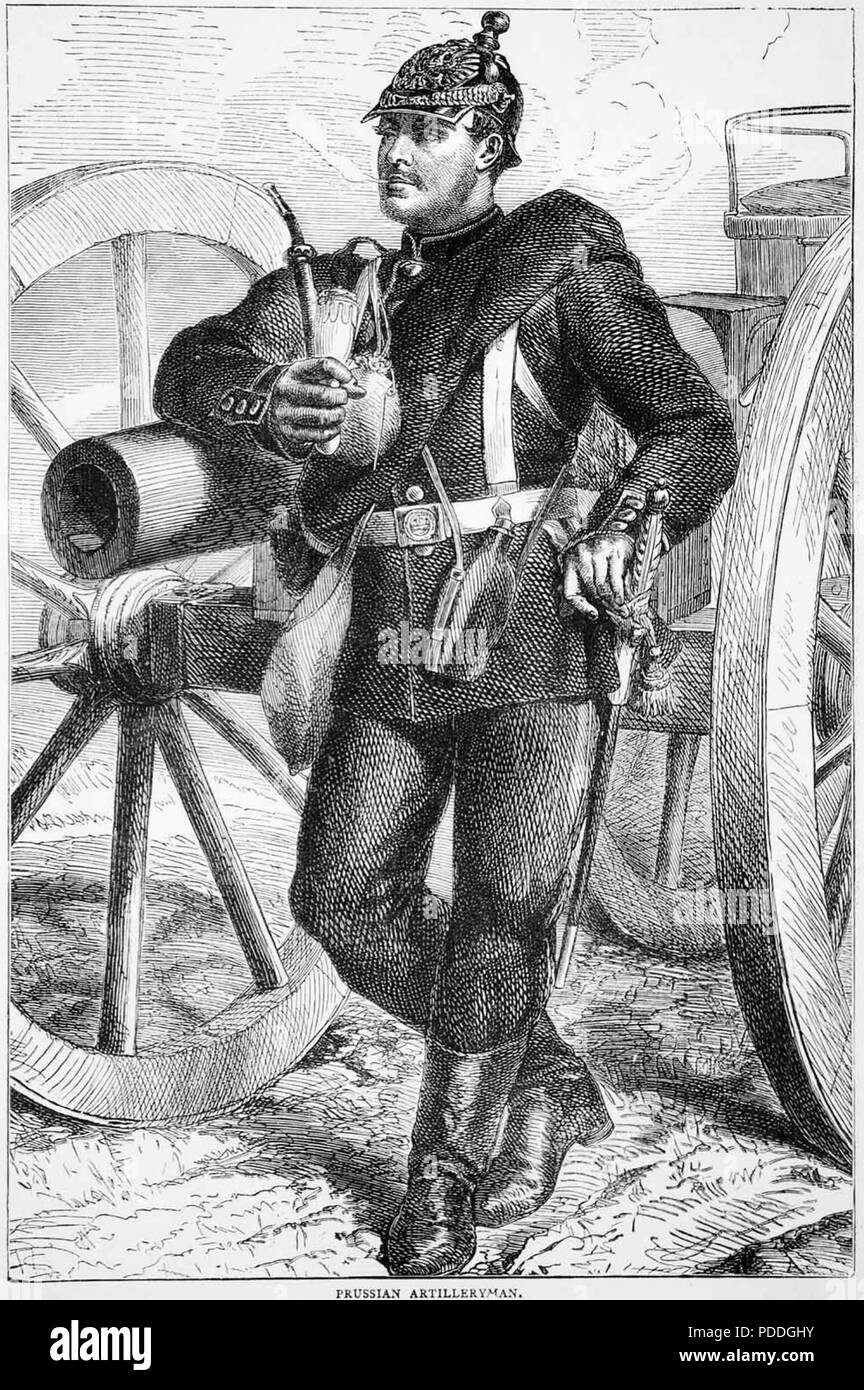 Französisch-preußischen Krieg 1870-1871. Preußische Artillerie Soldat Stockfoto
