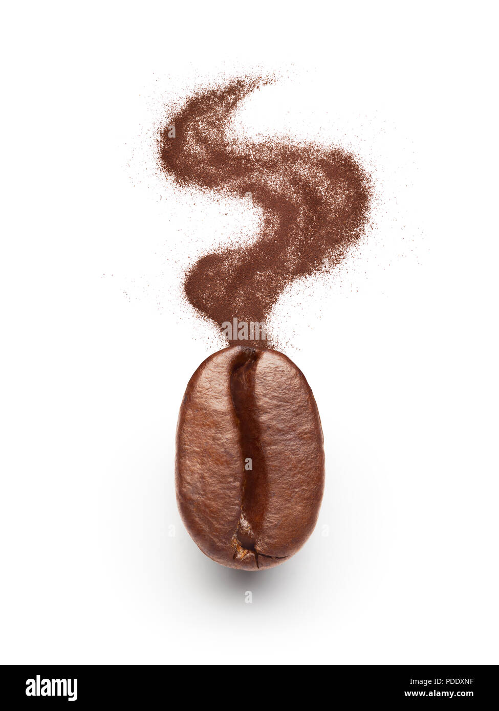 Coffee Bean mit Rauch Form Kaffeepulver Stockfoto