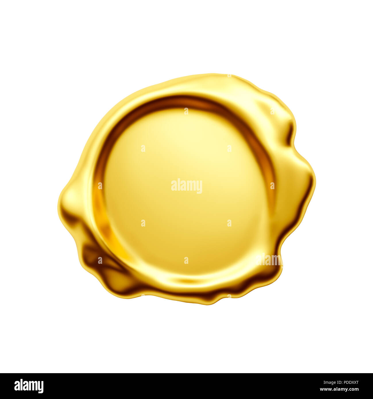 Gold Seal auf weißem Hintergrund, clipping path enthalten Stockfoto