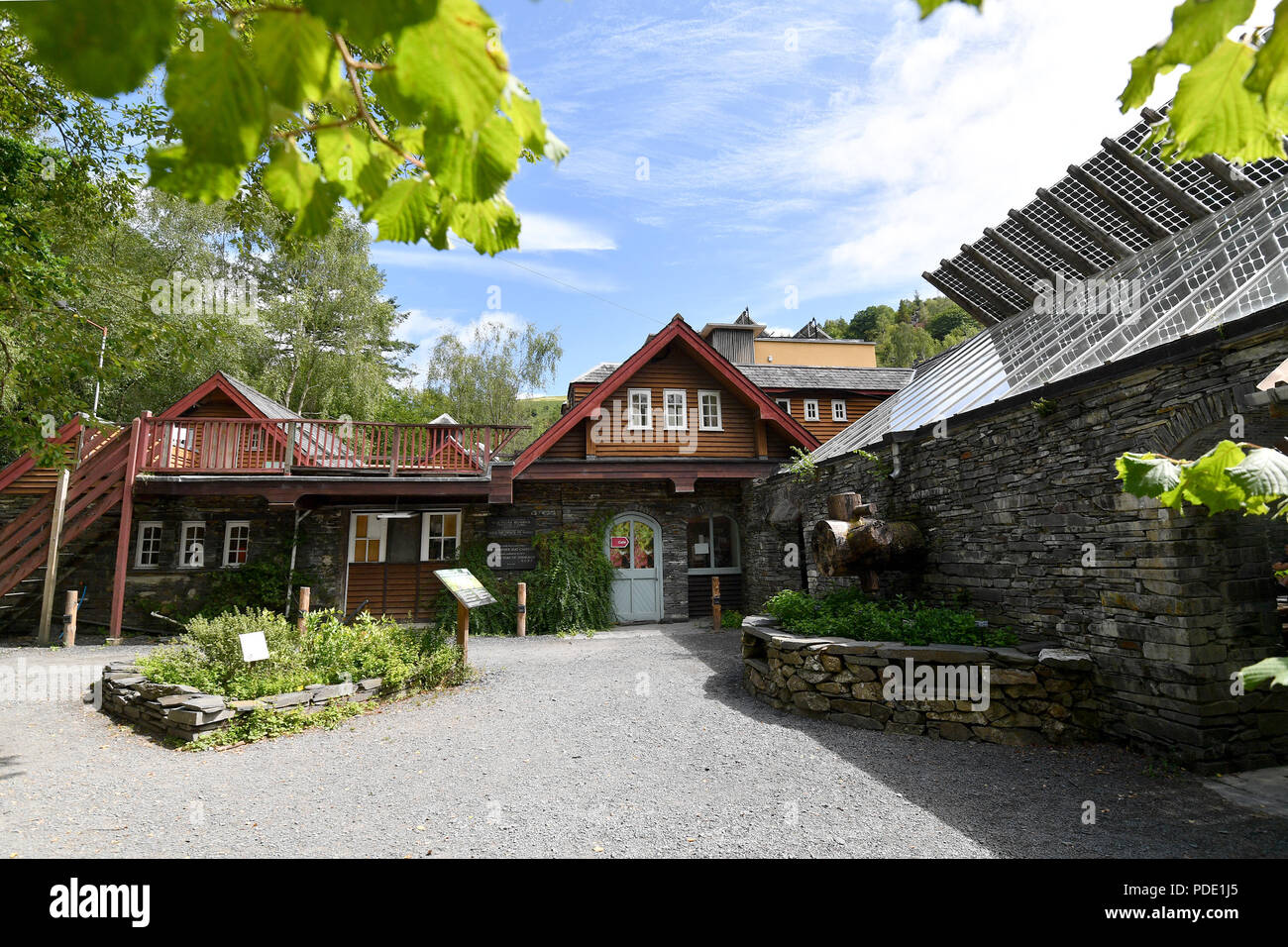 Das Zentrum für Alternative Technologie in Pantperthog, Wales Stockfoto