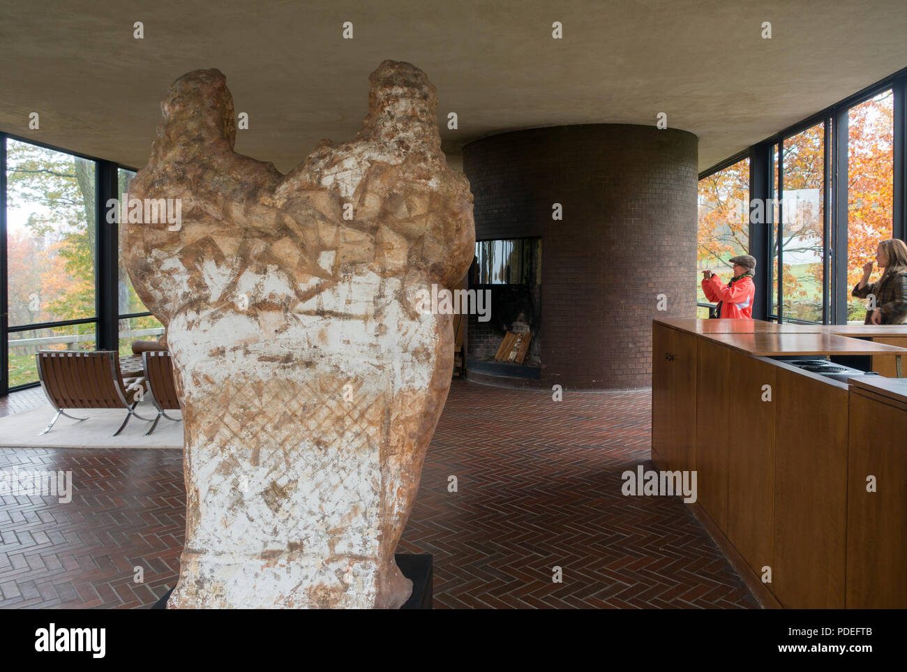Das Glashaus von Philip Johnson in New Canaan Stockfoto