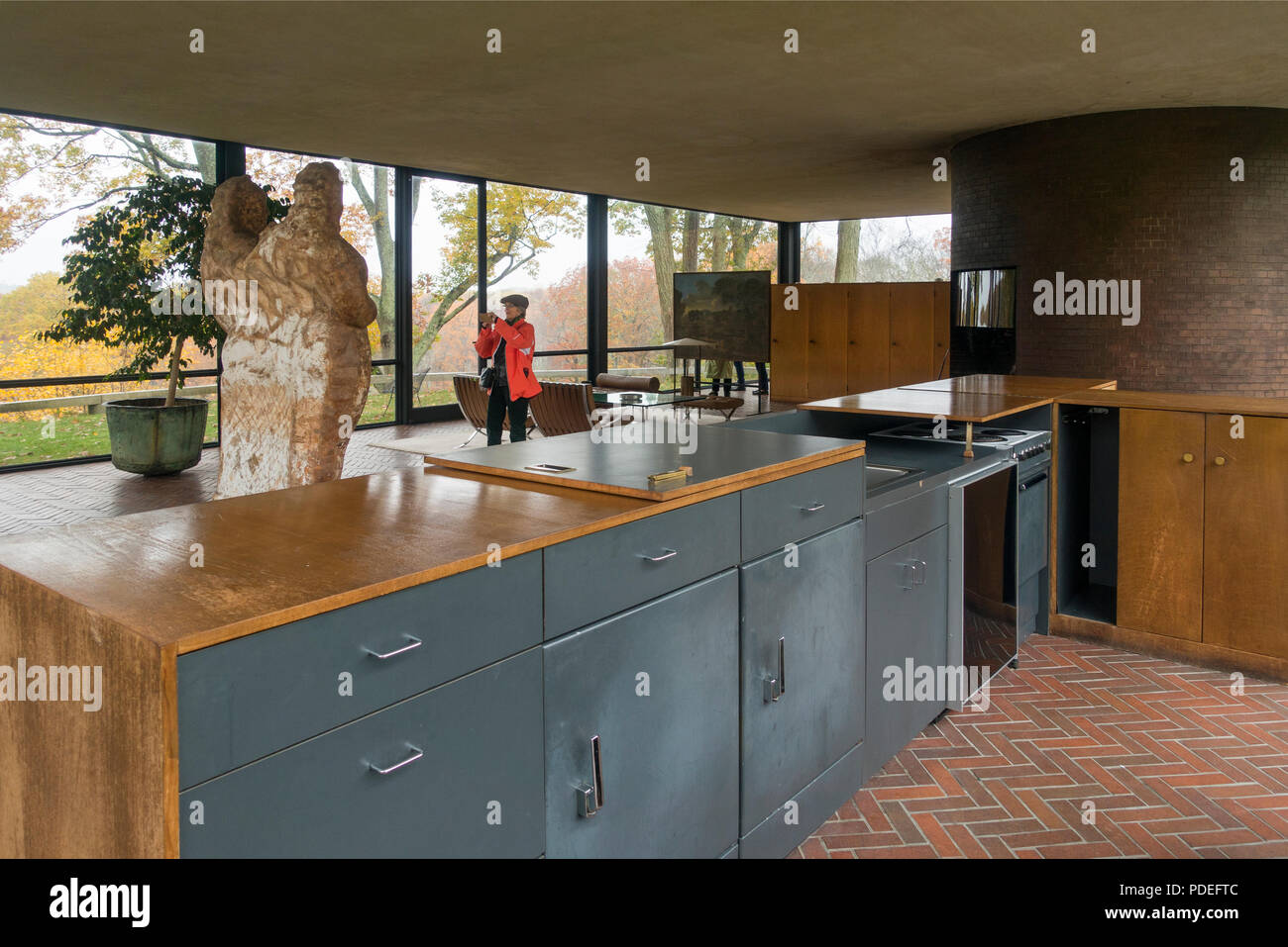 Das Glashaus von Philip Johnson in New Canaan Stockfoto