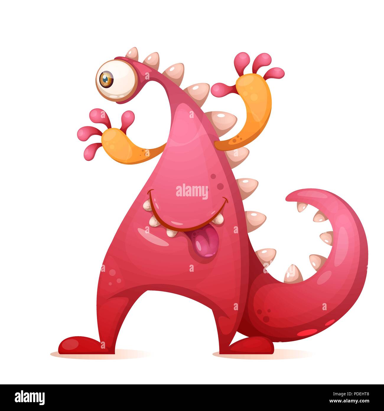 Süß, lustig Monster, dino Zeichen. Ein Auge. Stock Vektor