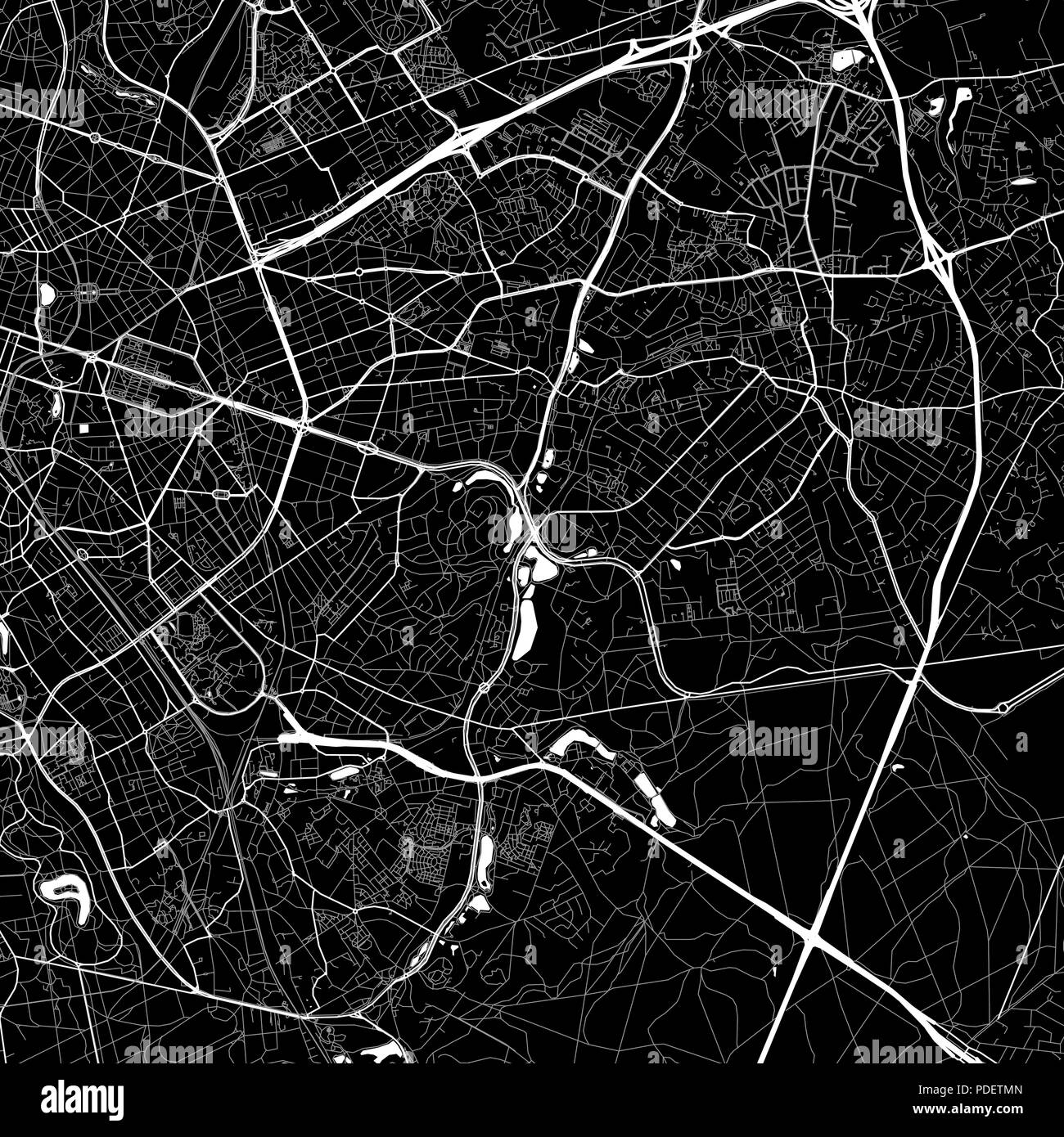 Lageplan von Woluwe-Saint-Pierre, Belgien. Der dunkle Hintergrund Version für Infografik und Marketing. Diese Karte von Woluwe-Saint-Pierre, Region Brüssel-Hauptstadt R Stock Vektor