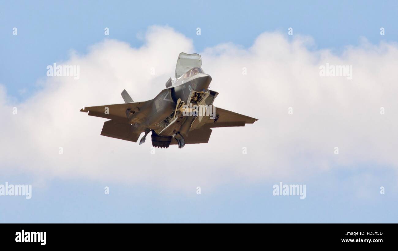 Nr. 617 Squadron demonstriert die Zukunft der Royal Air Force mit dem neuen Lockheed Martin F-35 Lightning II B der RIAT 2018 Stockfoto