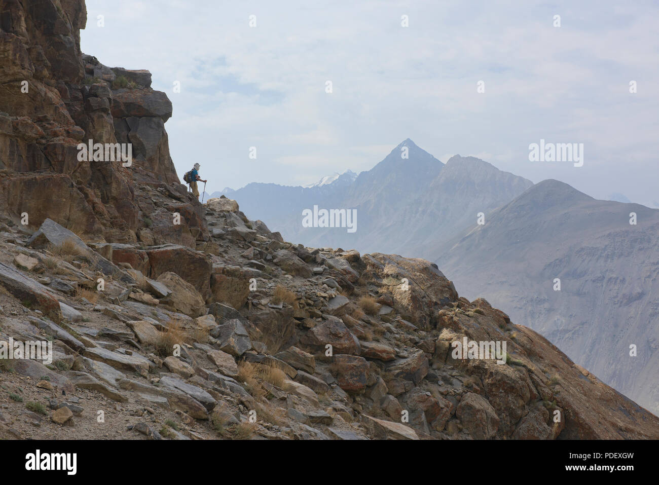 Mit Blick auf die afghanischen Hindu Kush auf der Engel Peak trek, Langar, Tadschikistan Stockfoto