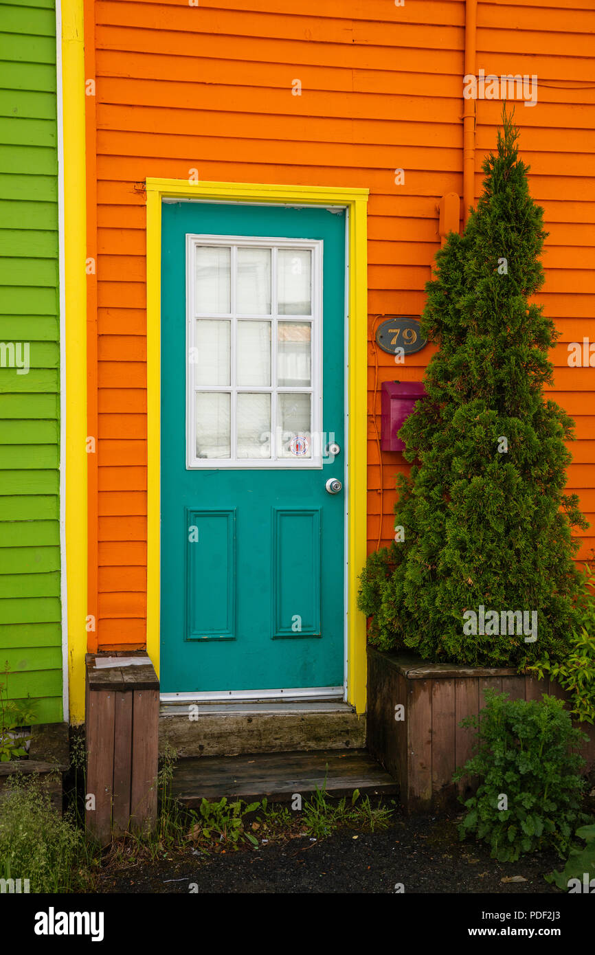 Bunte Jelly Bean Häuser, St. John's, Neufundland und Labrador, Kanada Provinz Stockfoto