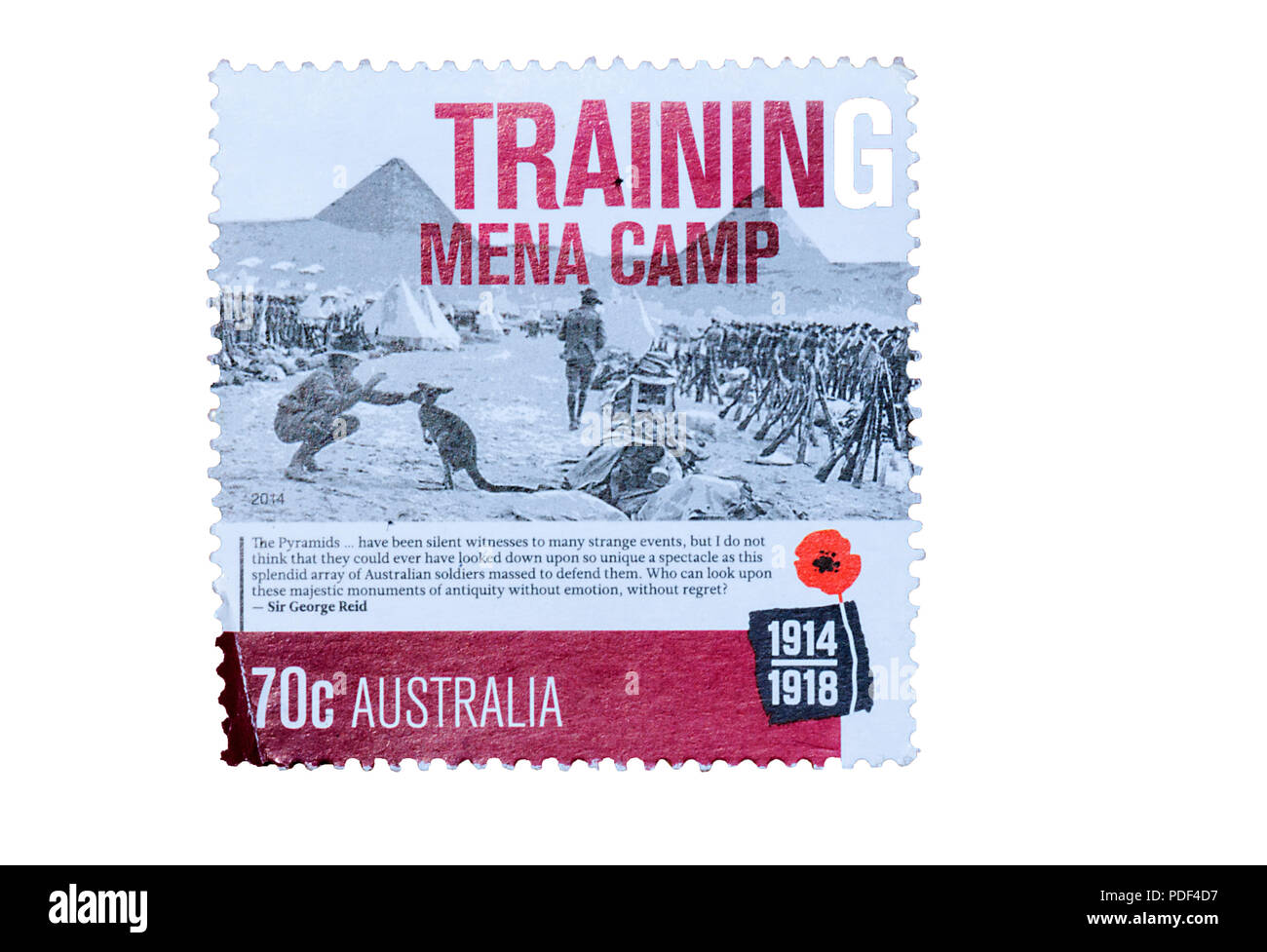 Ausbildung Mena Camp Australia Post Stempel, 70c, 2014 Stockfoto