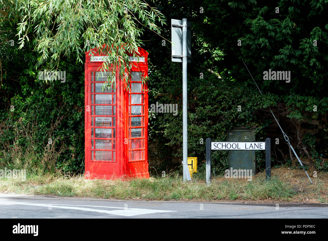 Informationen Telefon, in Beausale Dorf, Warwickshire, England, Großbritannien Stockfoto