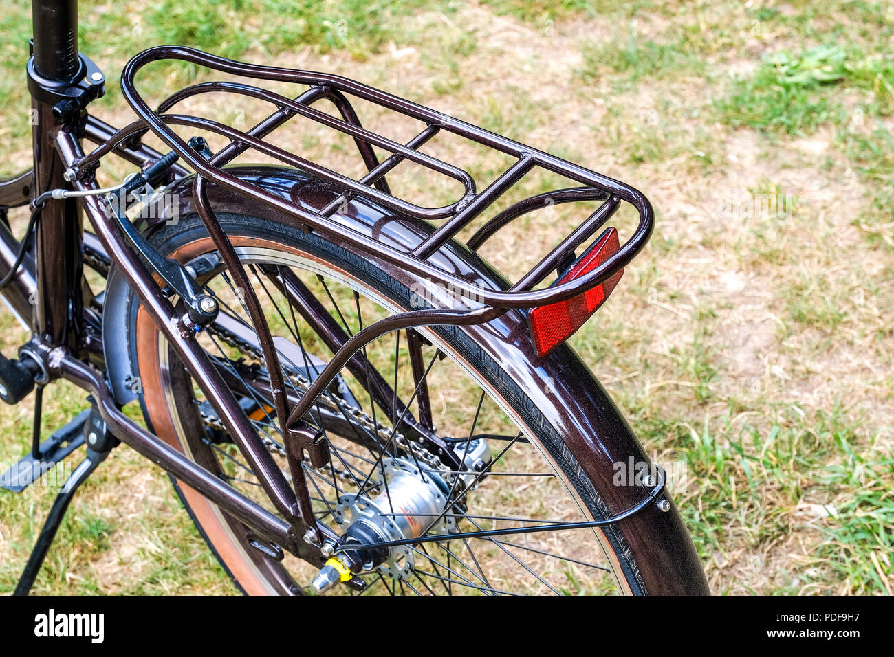 Der Lenker des Fahrrads. die Bremse. Stockfoto