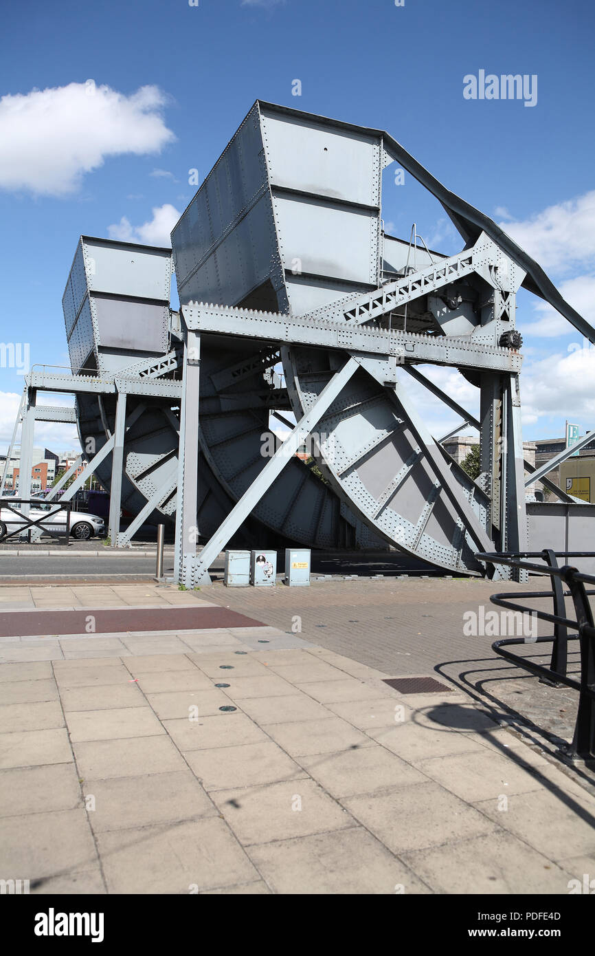 Scherzer rolling lift Bridge Stockfoto