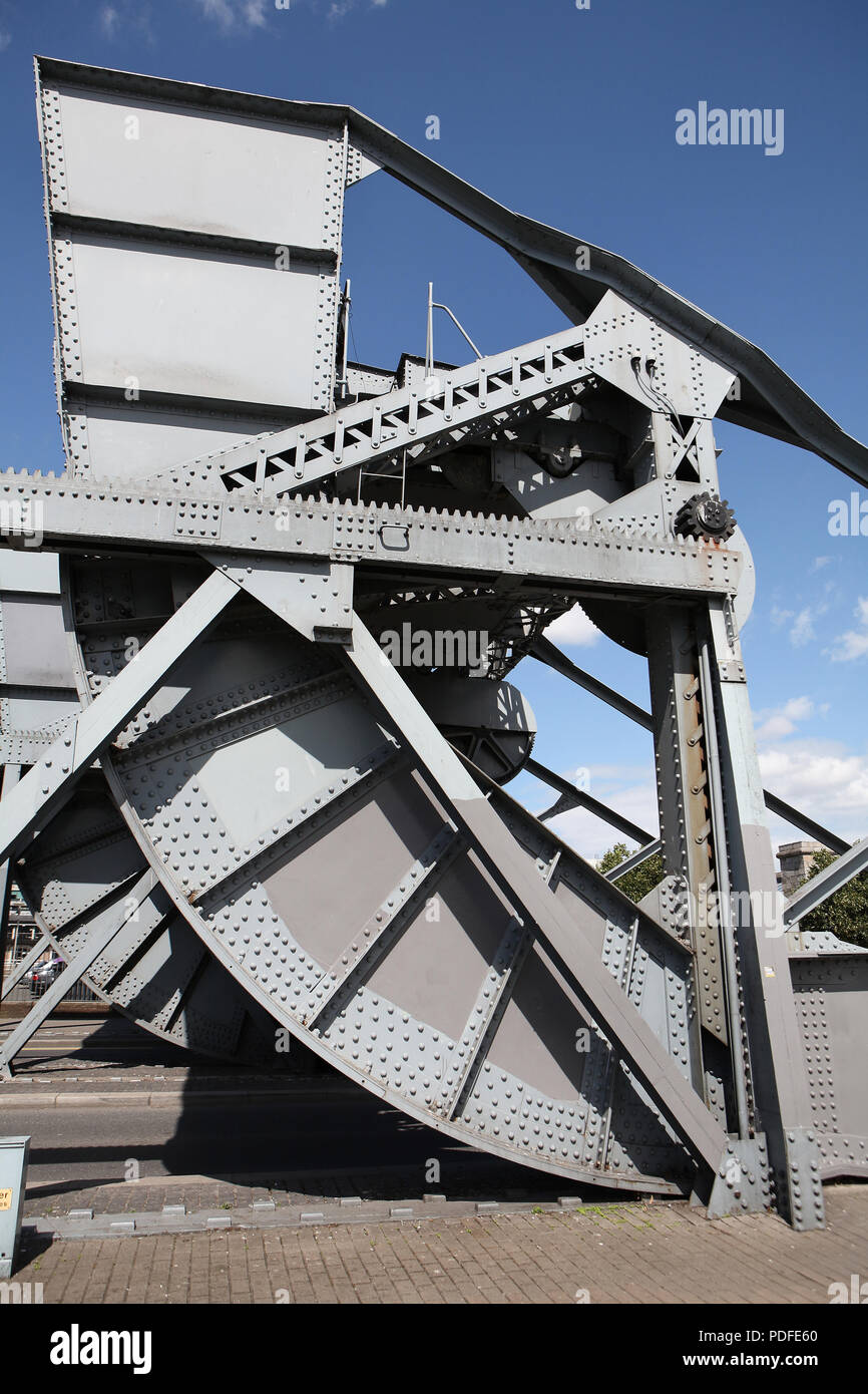 Scherzer rolling lift Bridge Stockfoto
