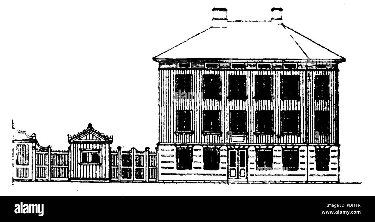 125 ETT-s k. landshöfdingehus ich Göteborg, Nordisk familjebok Stockfoto