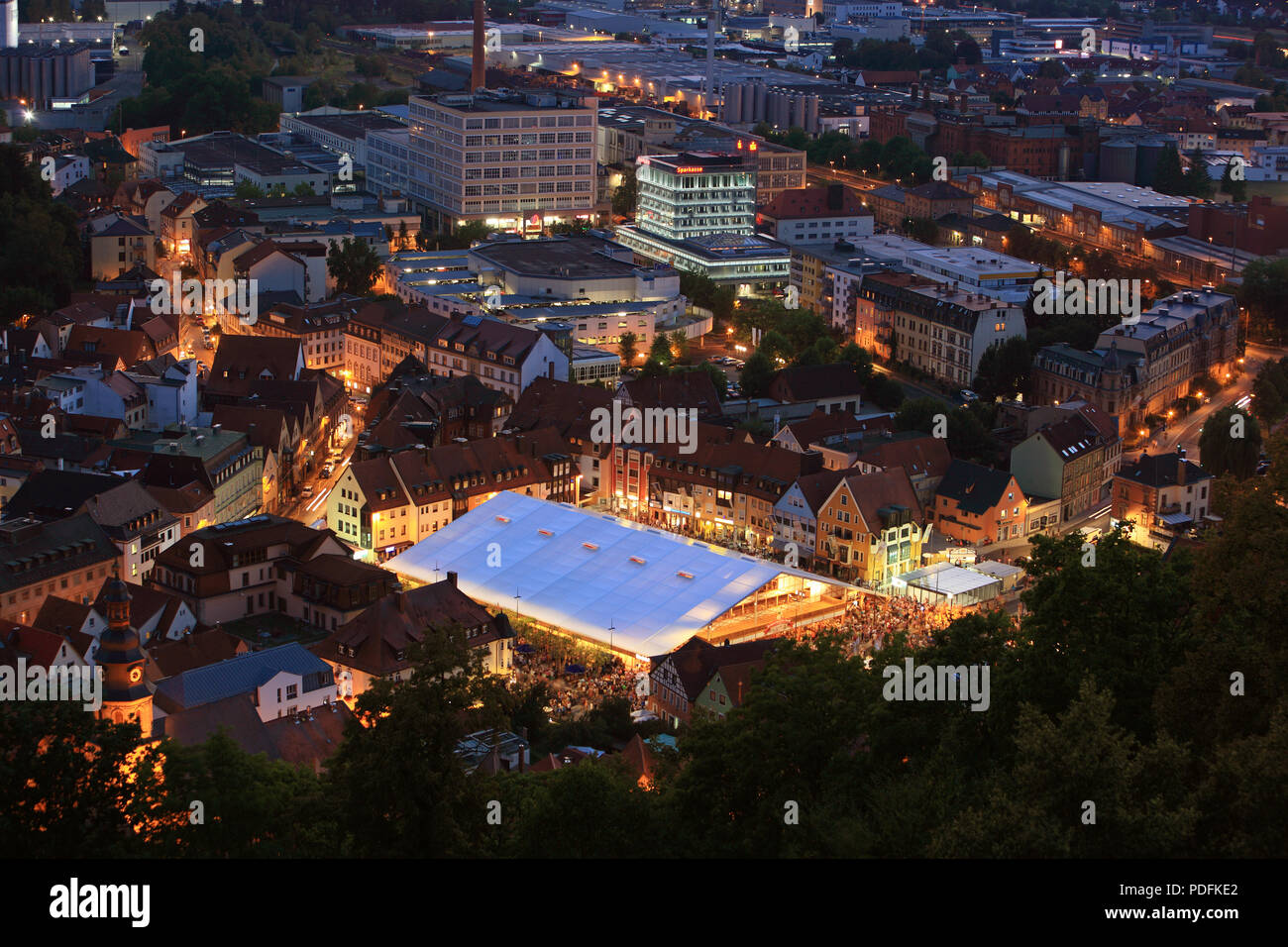 Jährliche Bierfest mit dem neuen Festival Zelt ab 2018, Kulmbach, Oberfranken, Bayern, Deutschland Stockfoto