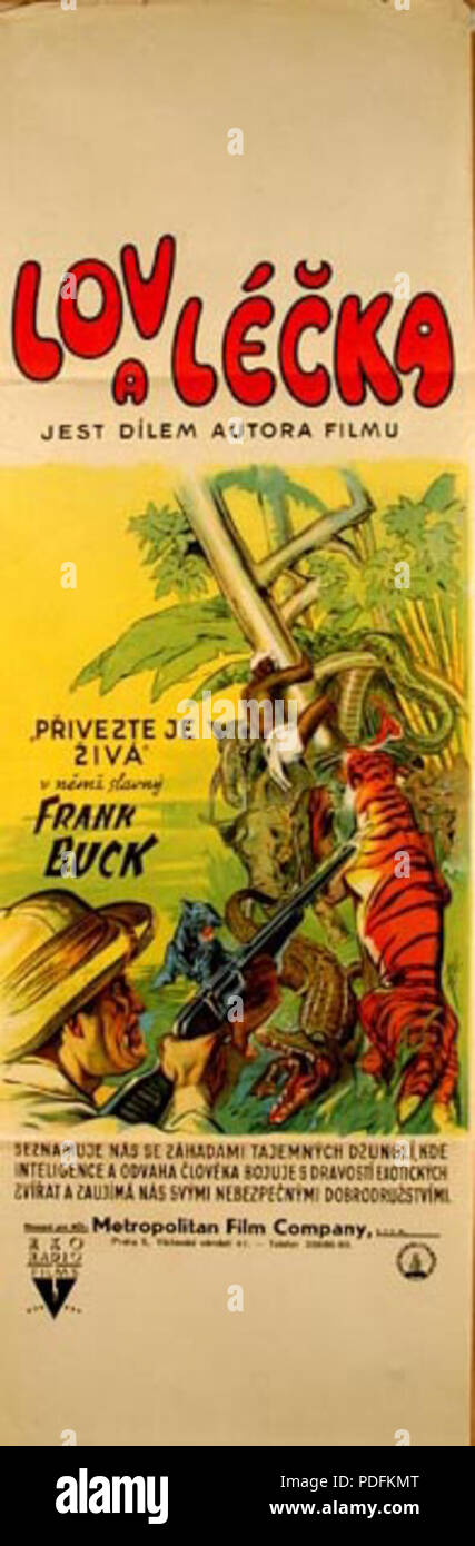 127 Fang und Greifer (1935) der tschechische Film Poster Stockfoto