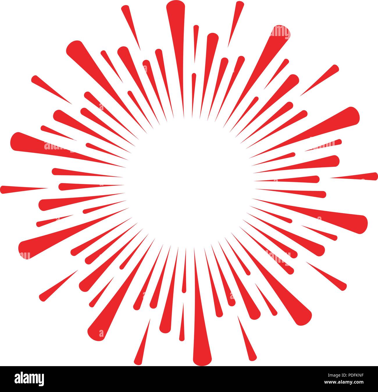 Feuerwerk burst Strahlen. Vector Illustration Design Template Stock Vektor