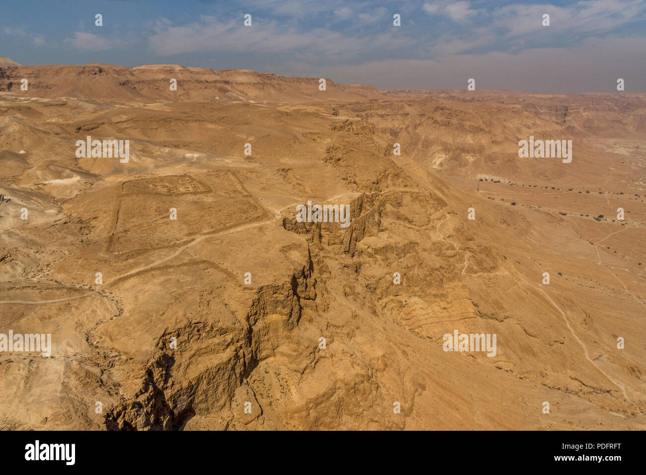 Blick von der Festung Masada, Nationalpark, Judäa, West Bank, Israel, Naher Osten. 2017 Stockfoto