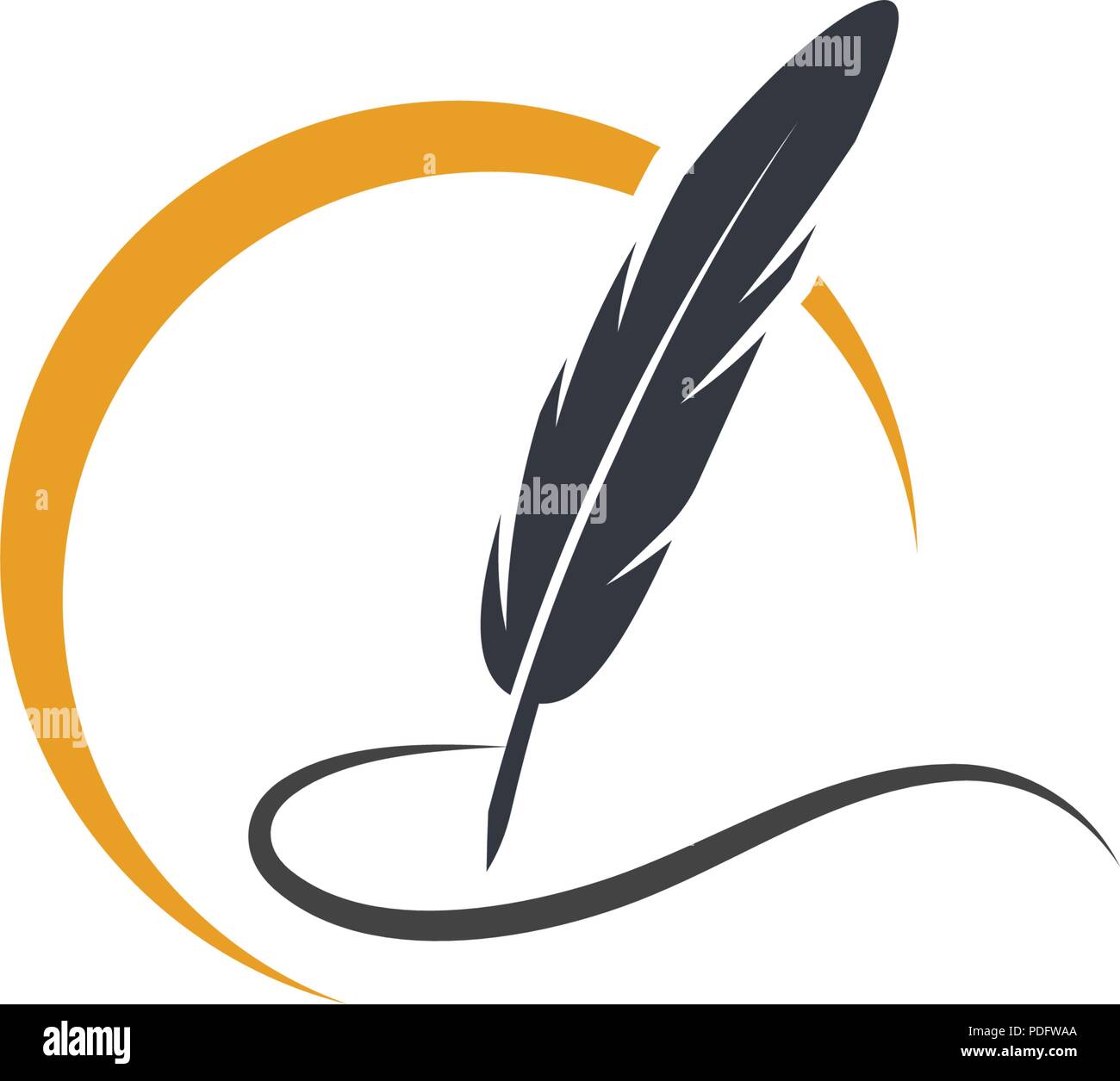 Feather pen Logo Vorlage Vektor icon Abbildung Stock Vektor