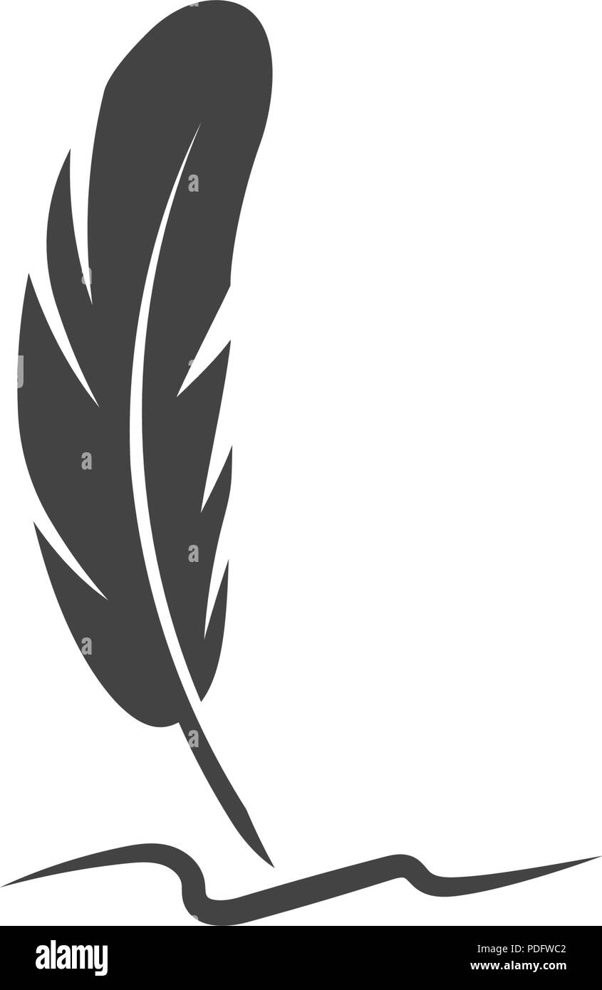 Feather pen Logo Vorlage Vektor icon Abbildung Stock Vektor
