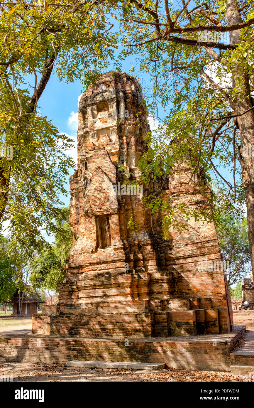 Schiefe prang in Ayutthaya Historical Park, Thailand Stockfoto