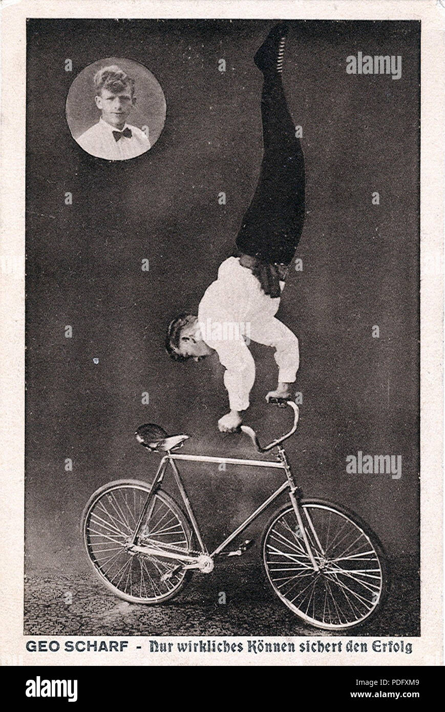 127 Fahrradakrobat - Postkarte Stockfoto