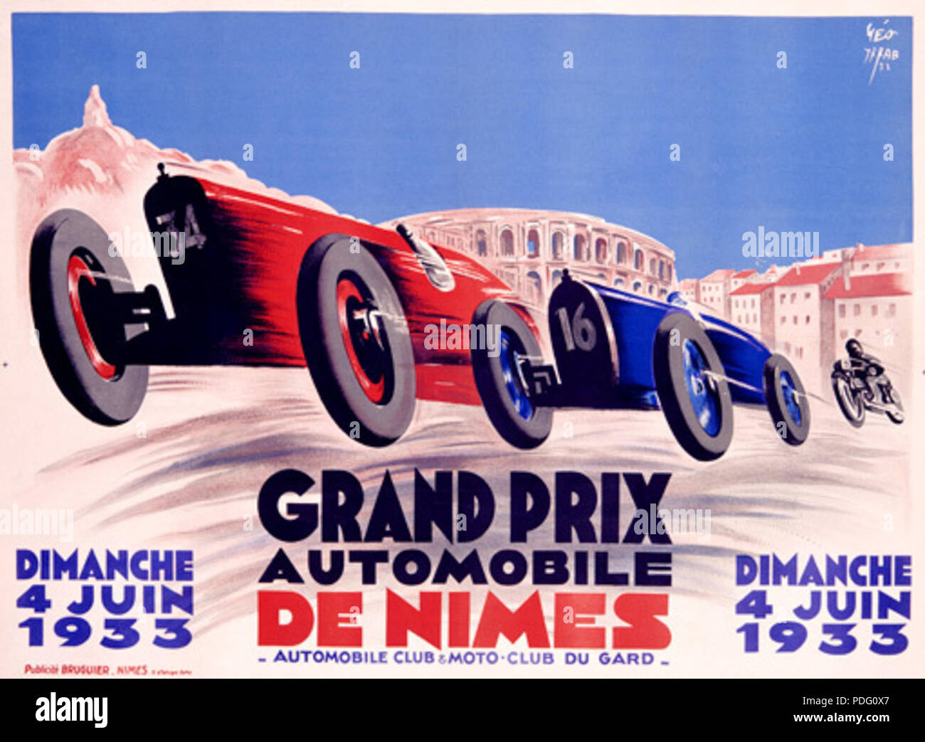 145 Grand-prix-Nimes-1933 Poster Stockfoto