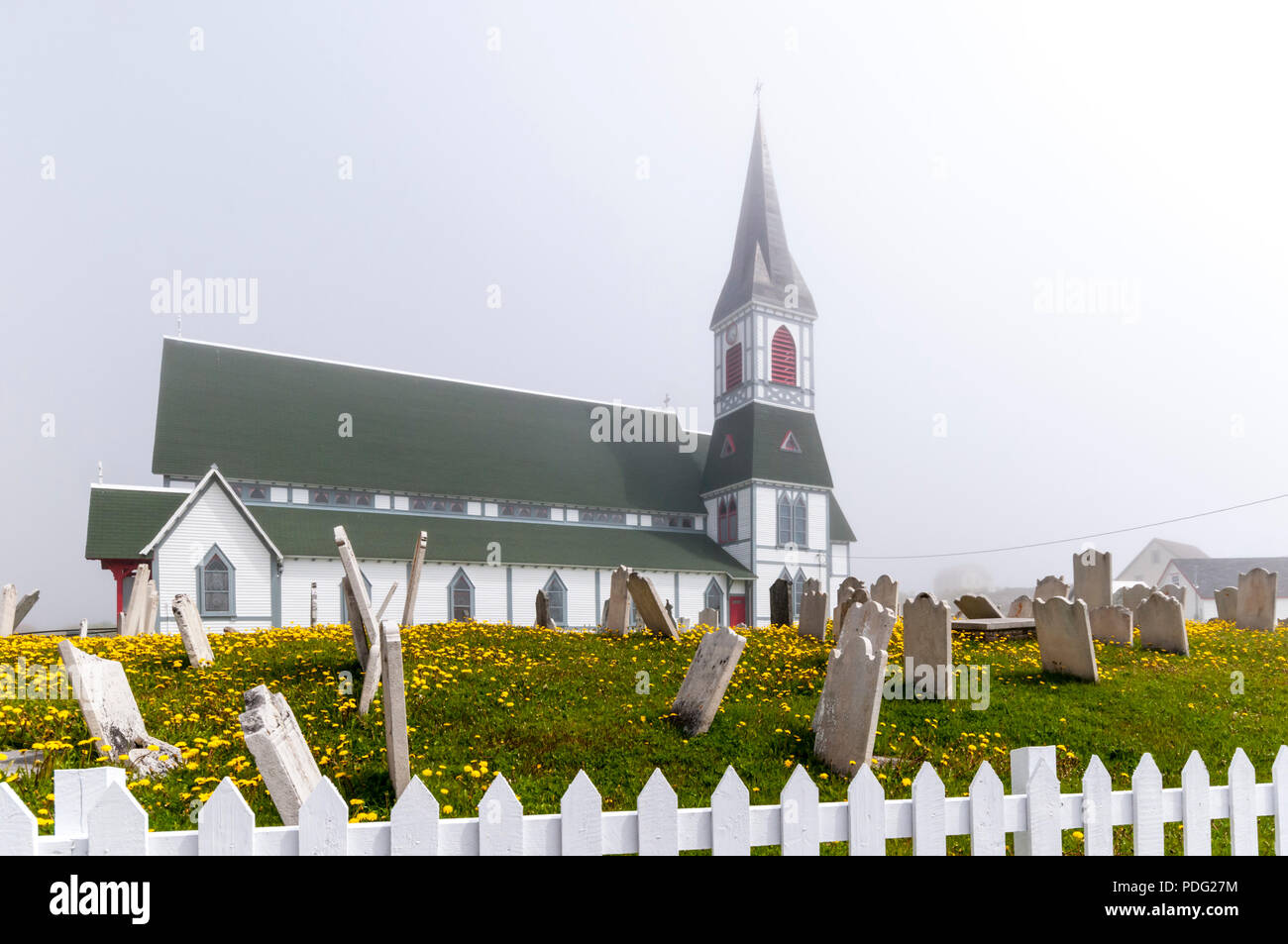 St. Paul's Kirche in Nebel, Trinity, Neufundland. Stockfoto