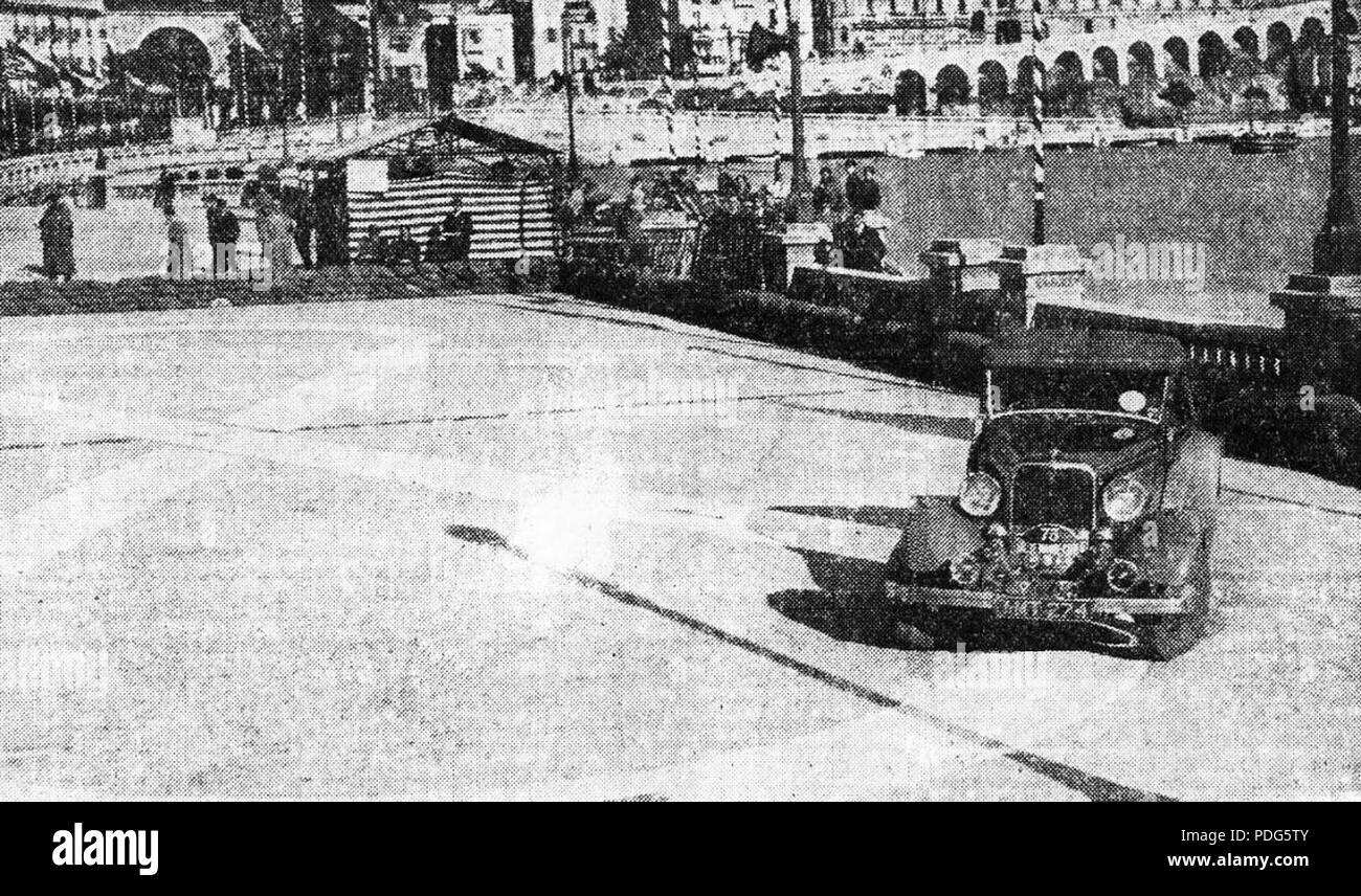 193 La Ford de Walley, 5e du classement Général au Rallye Monte Carlo 1935 (virages du parcours de régularité) Stockfoto