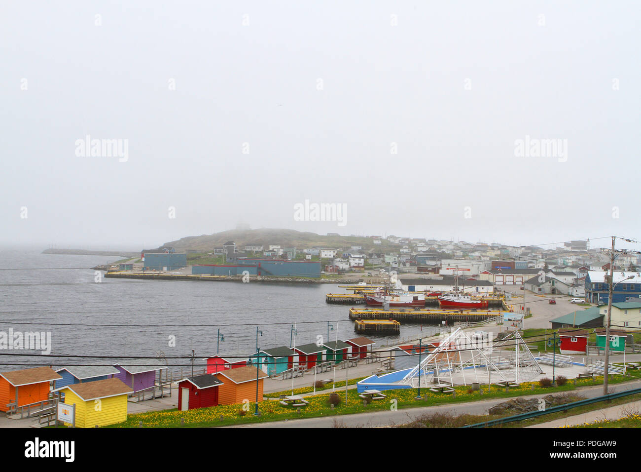 Küstennahen Hafenstadt Port aux Baskischen, Neufundland, Kanada Stockfoto