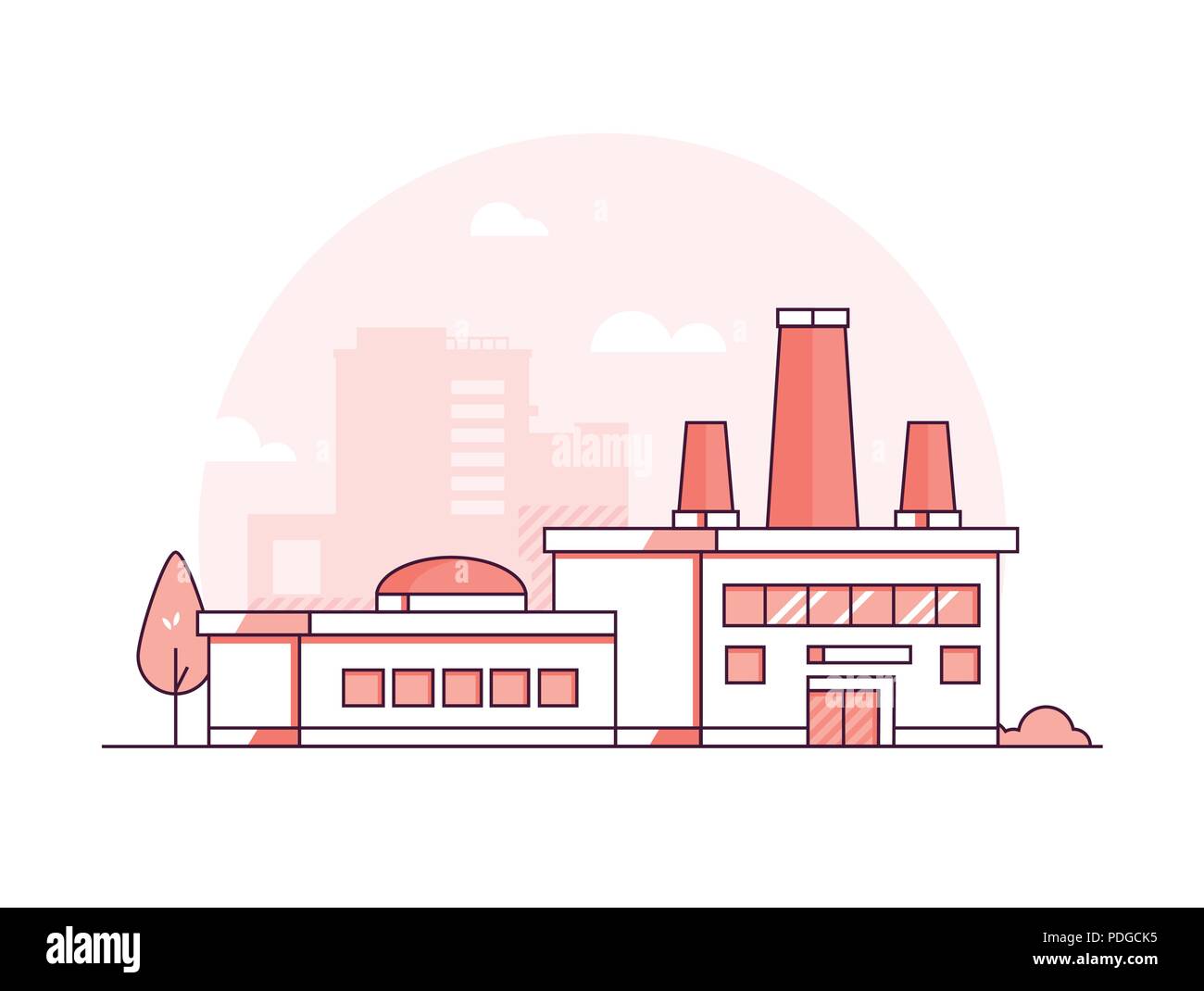 Factory - Moderne thin line Design Vector Illustration Stock Vektor