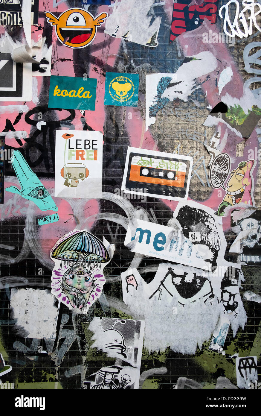 Street Art in einem Kölner Straße, Deutschland, Zoom auf ein Detail Stockfoto