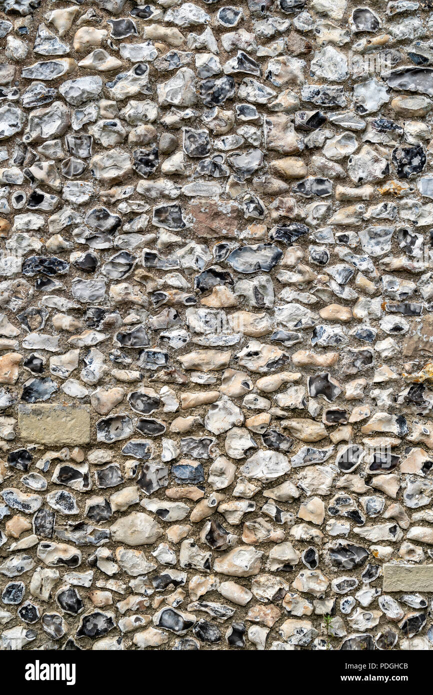 Flint Steinmauer Stockfoto