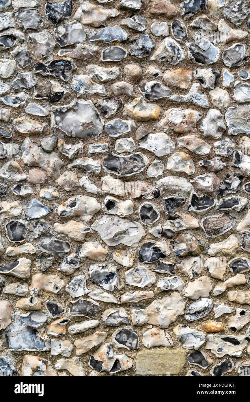 Flint Steinmauer Stockfoto